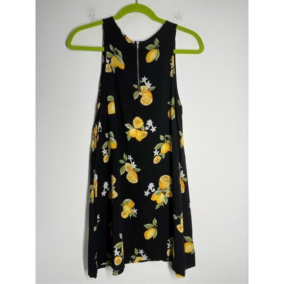 Forever 21 Women’s Black Lemon Print Sleeveless Mini Dress Size M See Notes - Picture 6 of 10